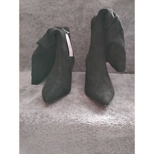 Time And Tru Women's Faux Suede Slouch Boots With Kitten Heels Size 11